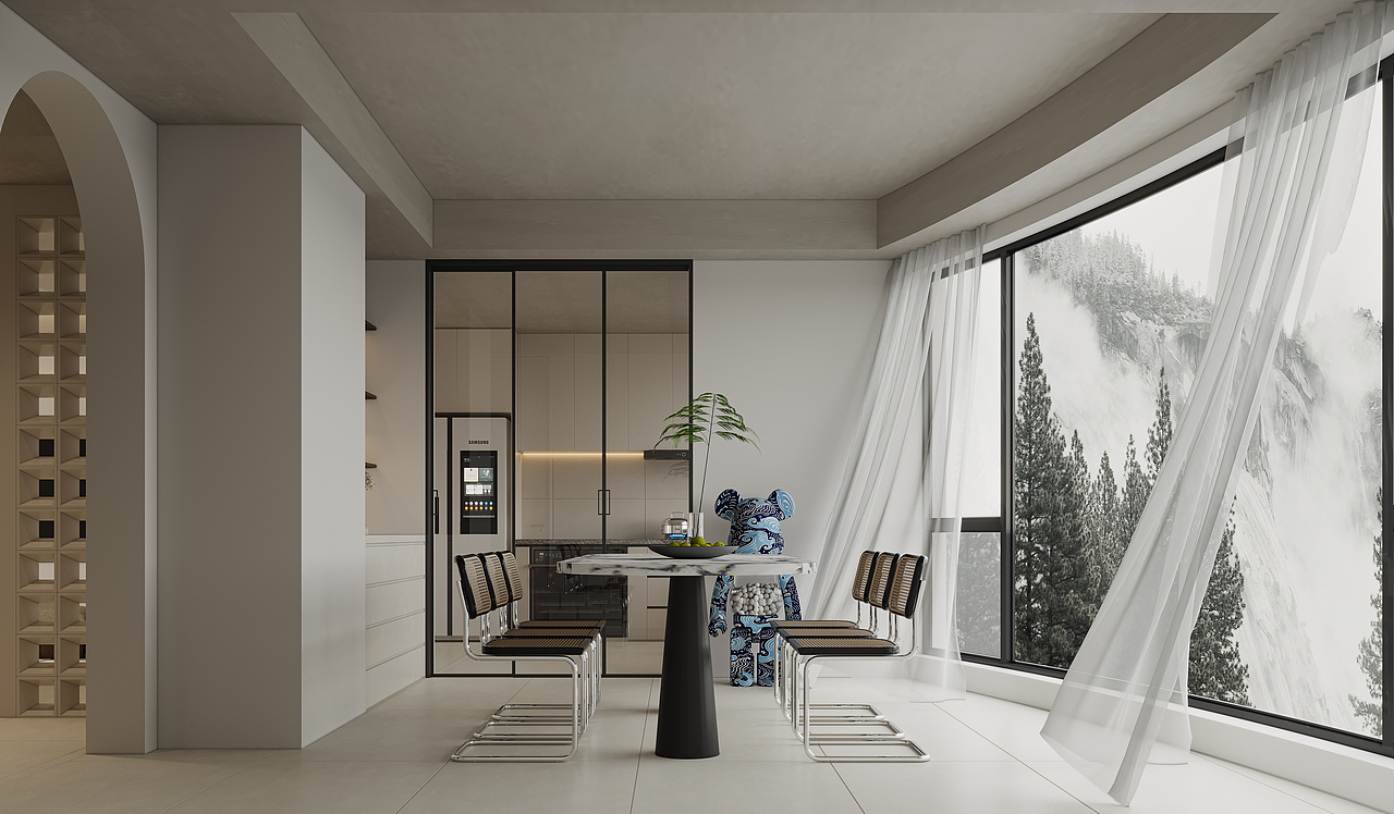 中古风客餐厅 东莞森大全屋定制（图ZMzQyMTk1MjY0） - 建筑/空间 - 站酷设计师最菜绘图员原创素材 - 站酷ZCOOL
