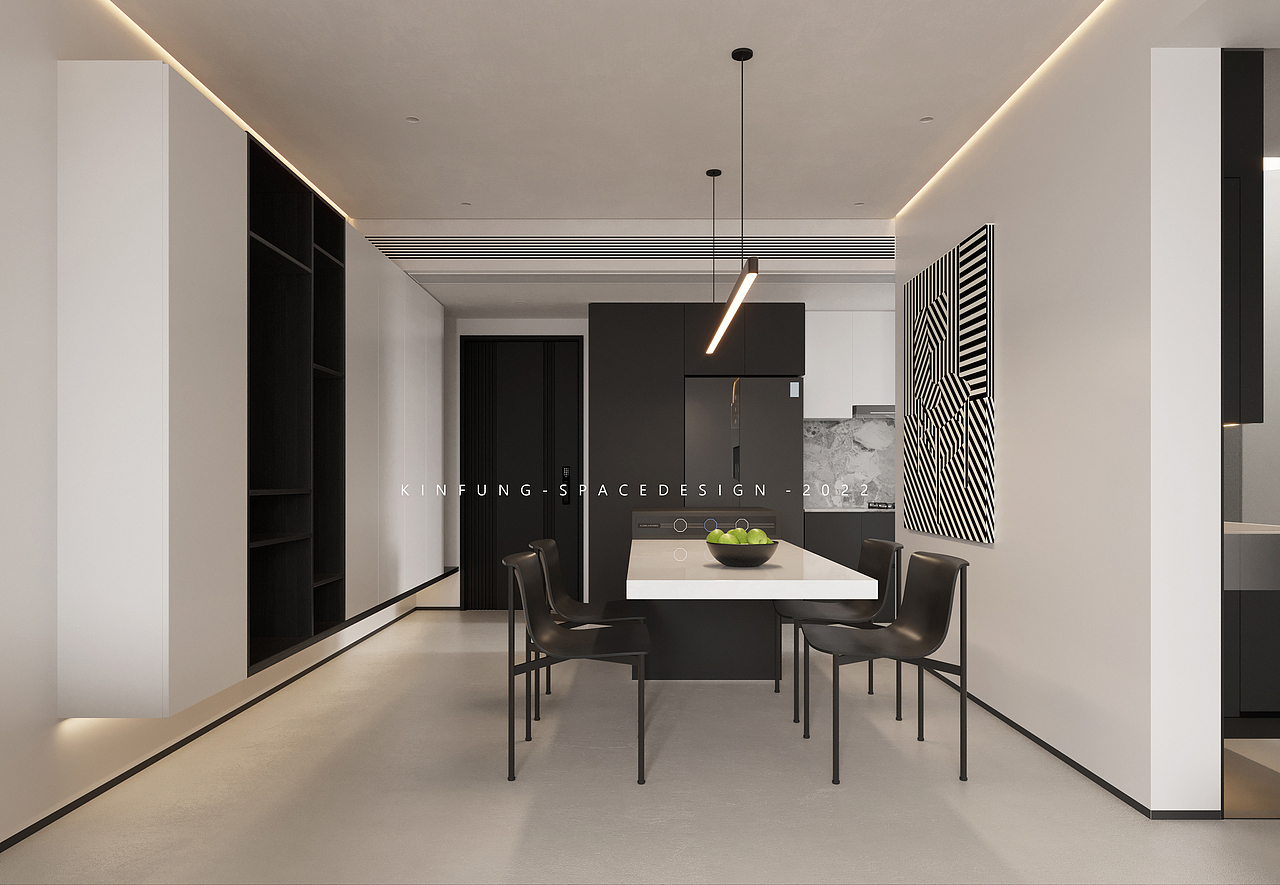 现代极简 | 98㎡ | 2居室（图ZMzI5NTE5NTA4） - 家装设计 - 站酷设计师KINFUNG很好看原创素材 - 站酷ZCOOL