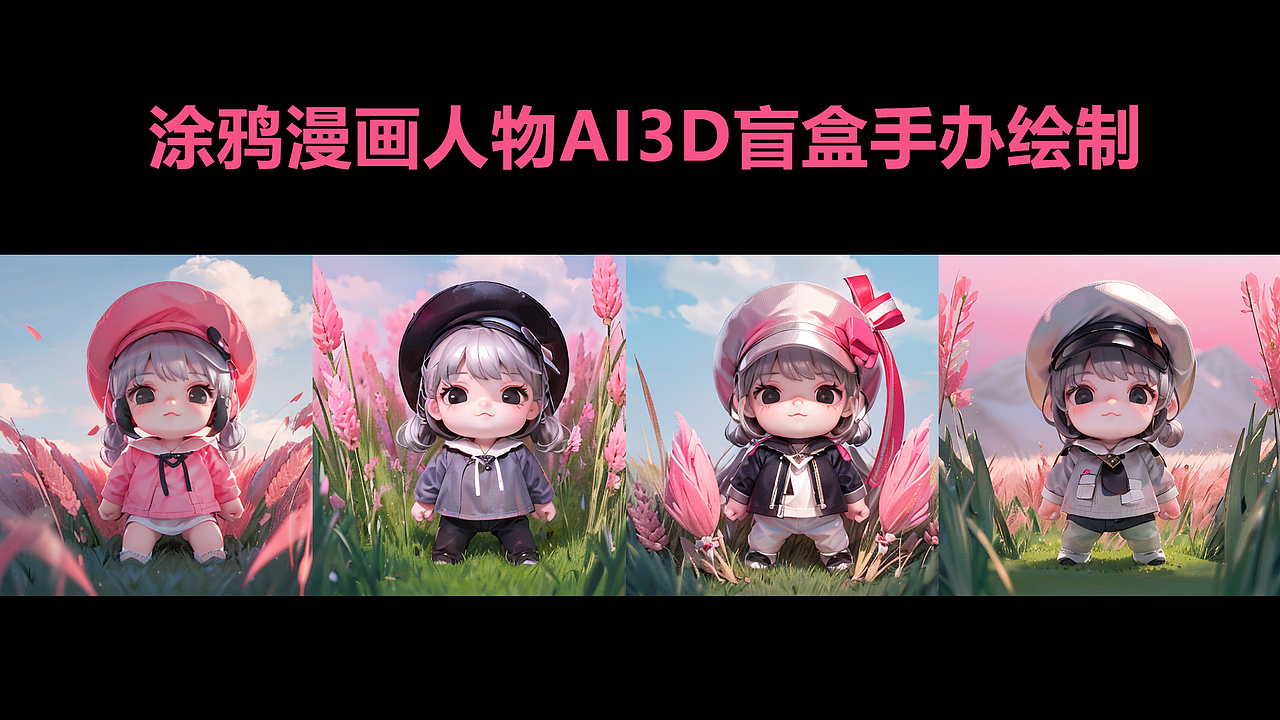 涂鸦漫画人物AI3D 盲盒手办绘制