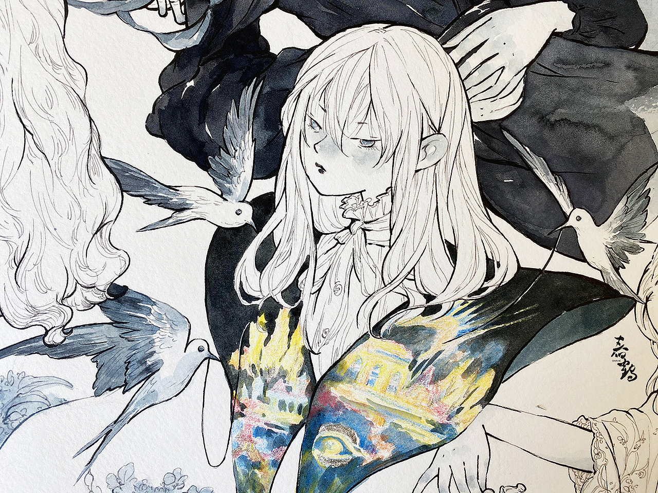 4开手绘练习-美少女（图ZMzM1MzM3OTcy） - 创作习作 - 站酷设计师春鹤原创素材 - 站酷ZCOOL