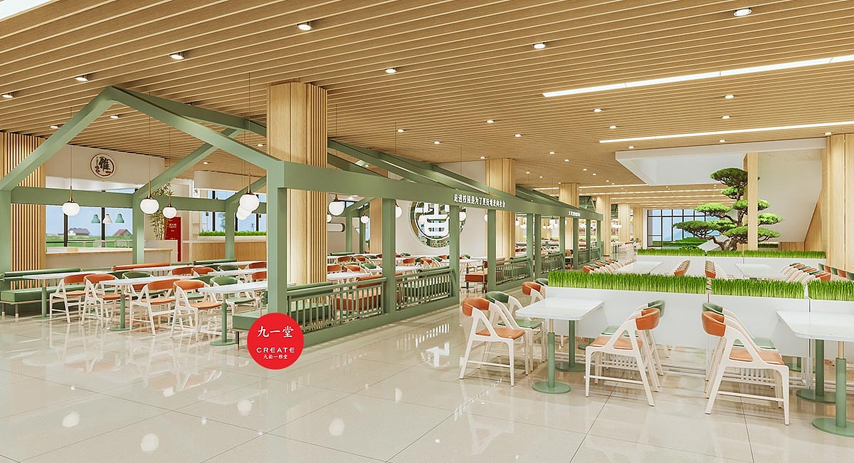 大学食堂室室内大堂设计