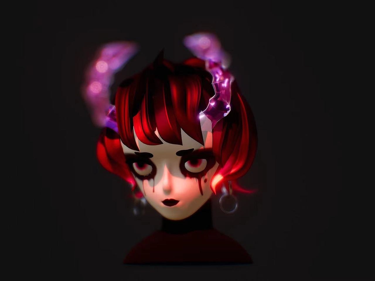 原创|角色建模-带角的女孩