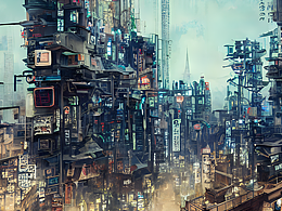 #AI创作实验室#映入眼帘的是一座赛博朋克的中国风城市