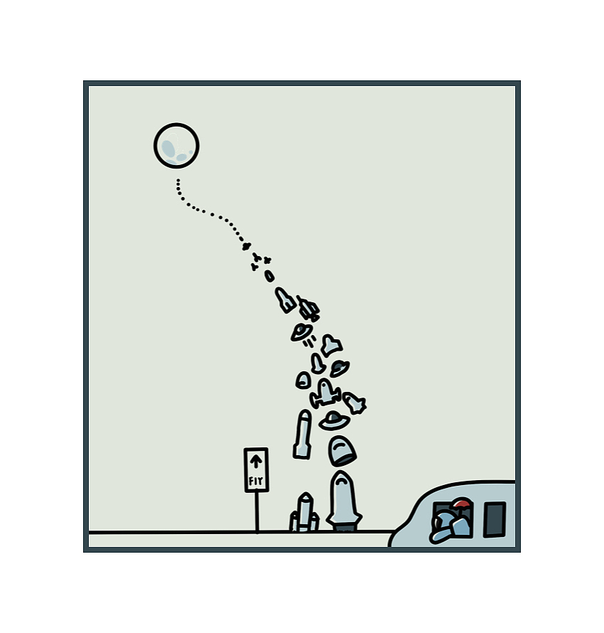 1.人类第一次开启了民用星际航线,地球上的人类纷纷开着自己的航天飞机去往月球参观,民用星际航线开始排起了大长队。