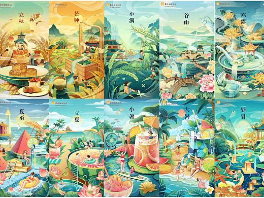 2021华润24节气插画  春夏季
