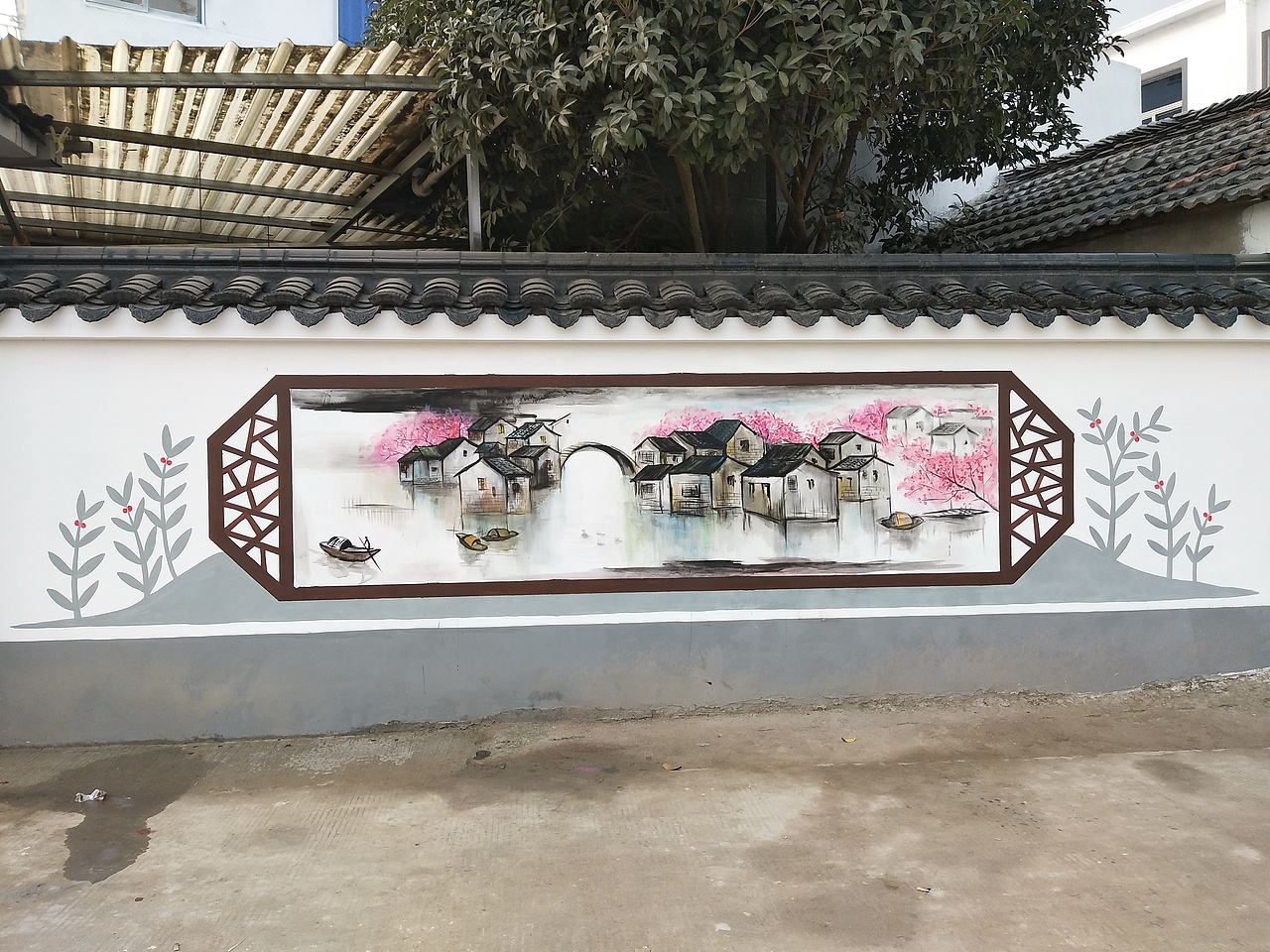 美丽乡村文化墙（图ZMTAyNjQzMDQ4） - 新锐潮流插画 - 站酷设计师北海青芥原创素材 - 站酷ZCOOL