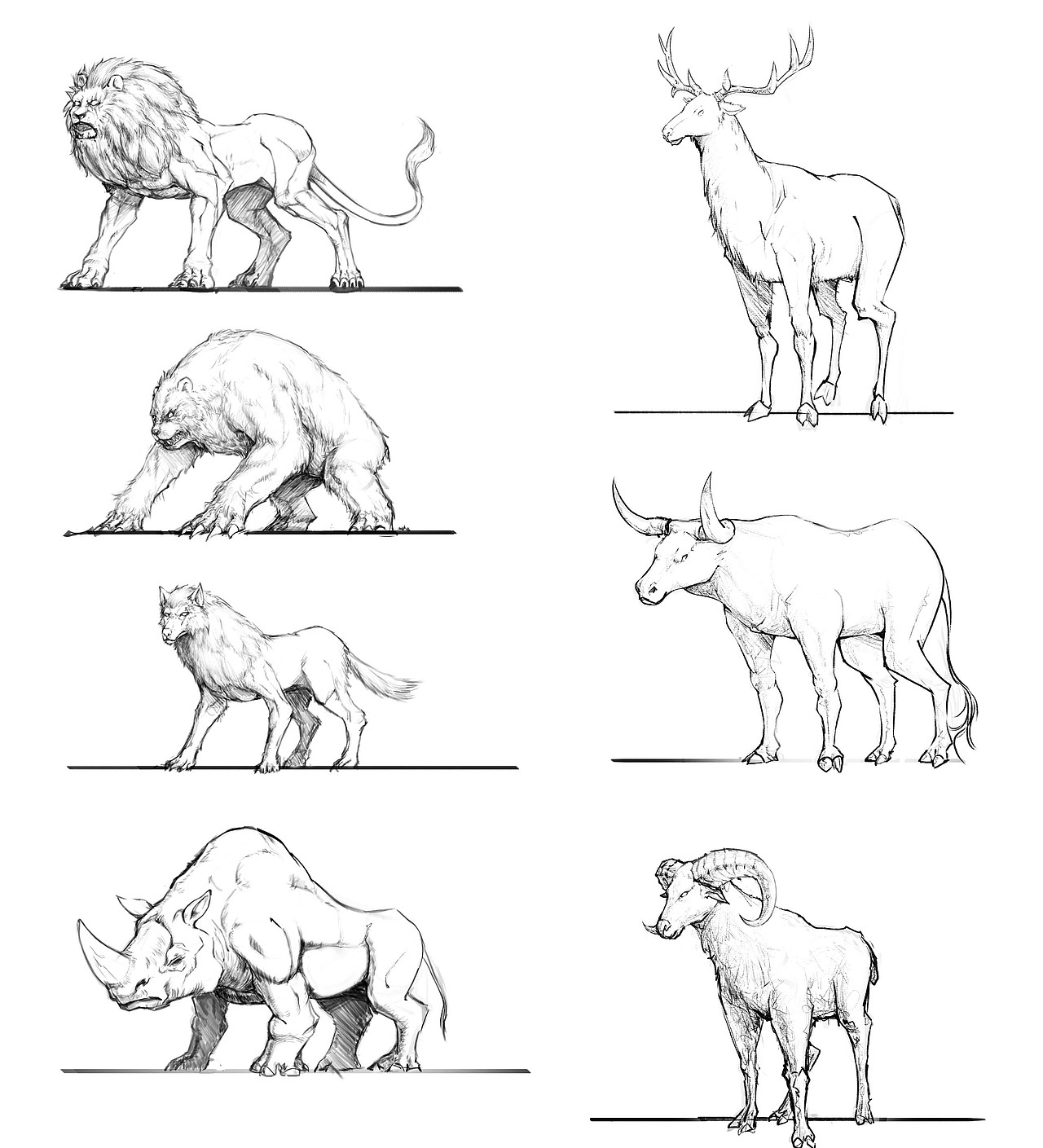 动物线稿（图ZNTUwNjA4MzI=） - 创作习作 - 站酷设计师MadBear原创素材 - 站酷ZCOOL