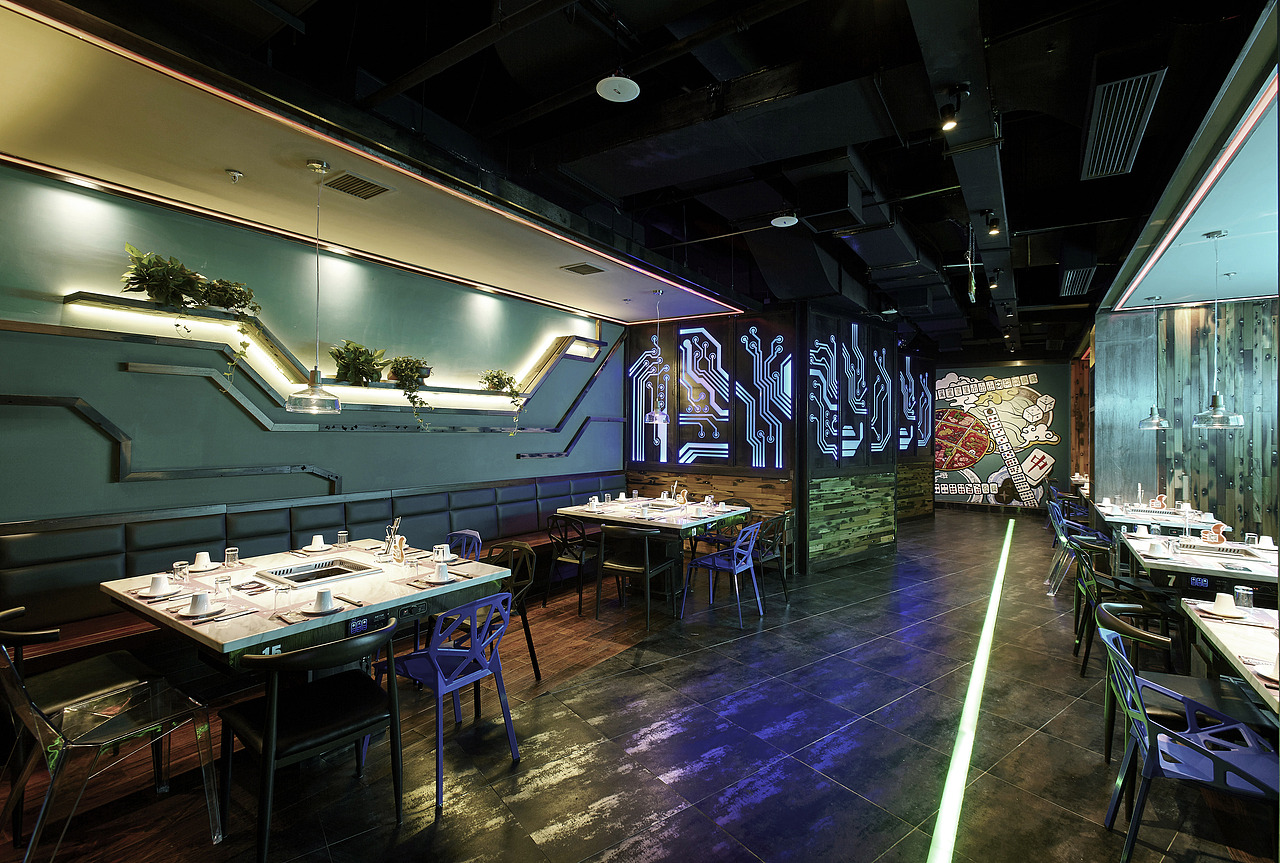 兰州火锅店设计|兰州火锅店装修公司|电竞风主题火锅店（图ZMTU0NjQ5NDI0） - 家装设计 - 站酷设计师兰州火锅店装修_原创素材 - 站酷ZCOOL