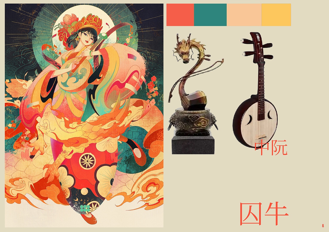 囚牛  龙牛之子  喜好音乐 出现在中国传统乐器