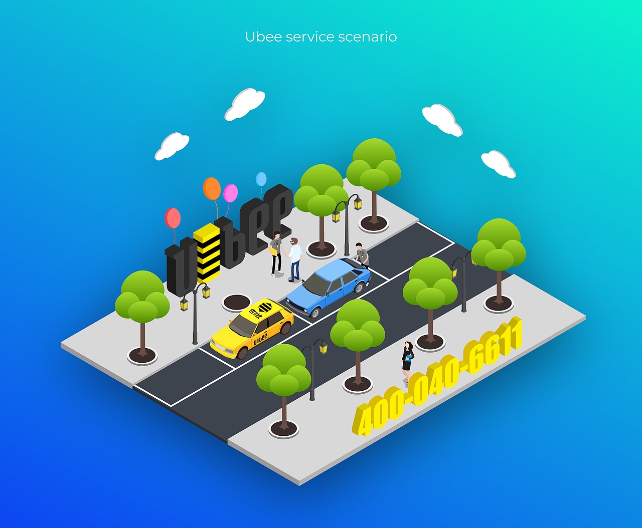 2.5D服务场景（图ZMjE4NTI3MjA4） - 艺术插画 - 站酷设计师归鹿l原创素材 - 站酷ZCOOL