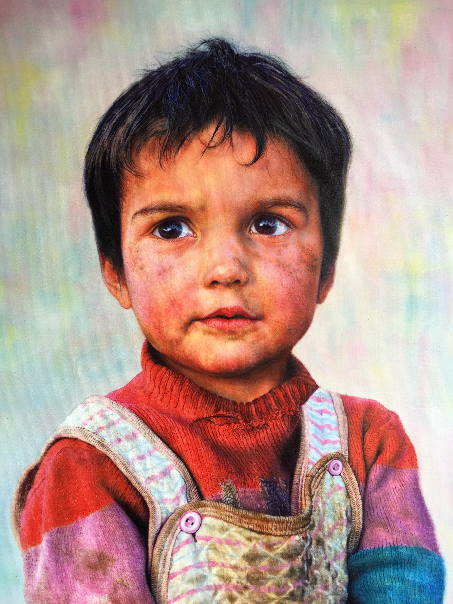 tajik 男孩系列油画～步骤图!