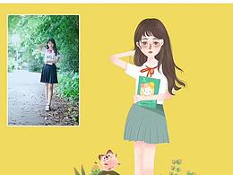 手绘头像插画写真手绘习作