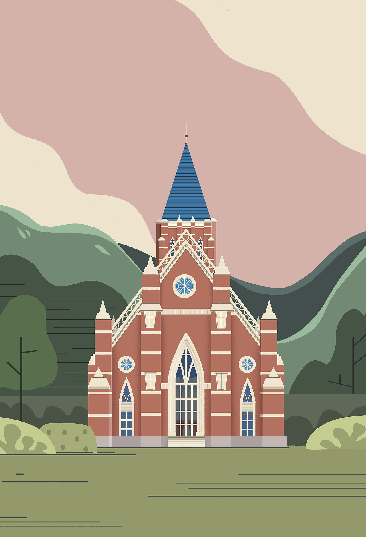 教堂・插画（图ZMjcyNjg2MDMy） - 创作习作 - 站酷设计师NAMI呐米原创素材 - 站酷ZCOOL