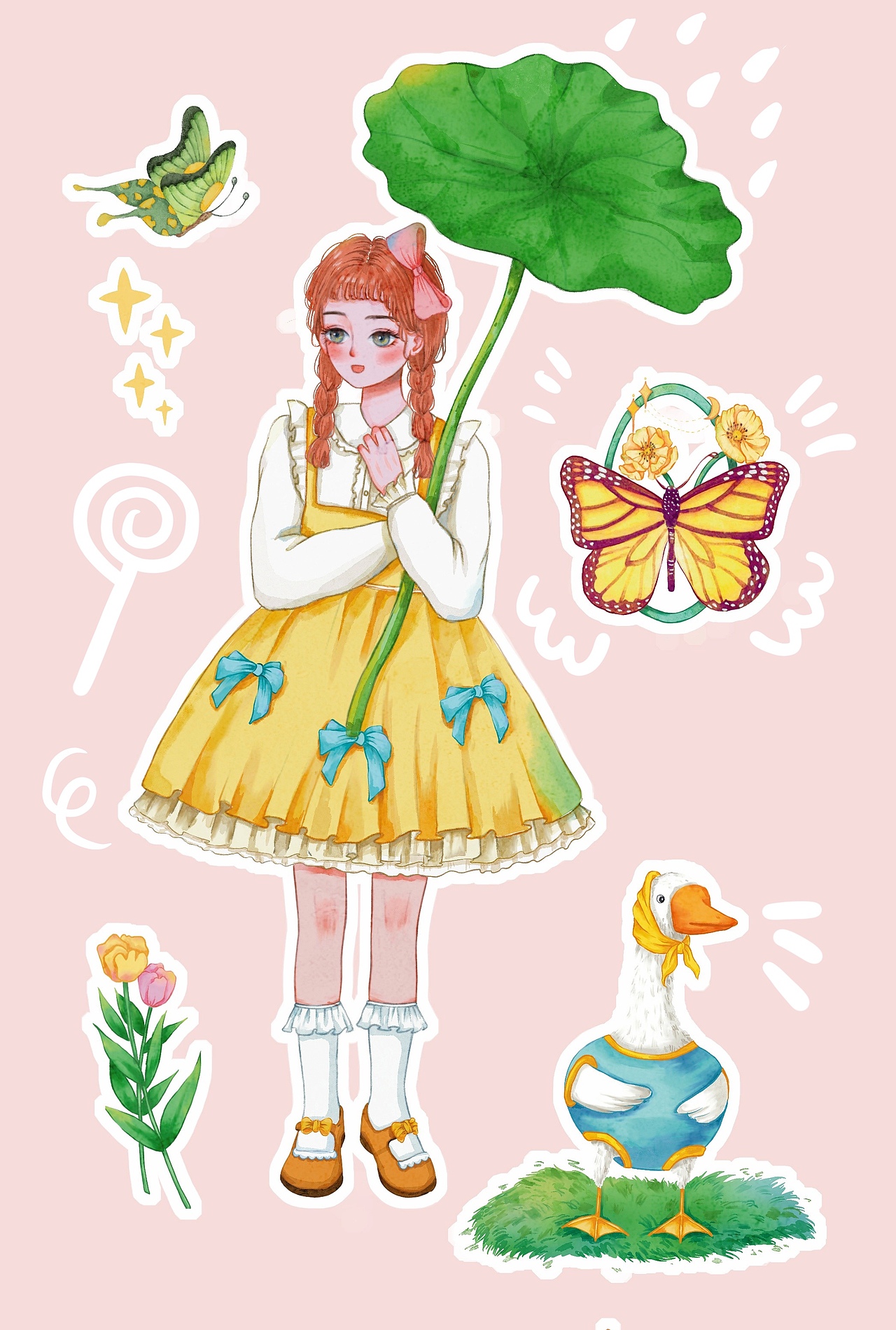 一组春天气息的少女