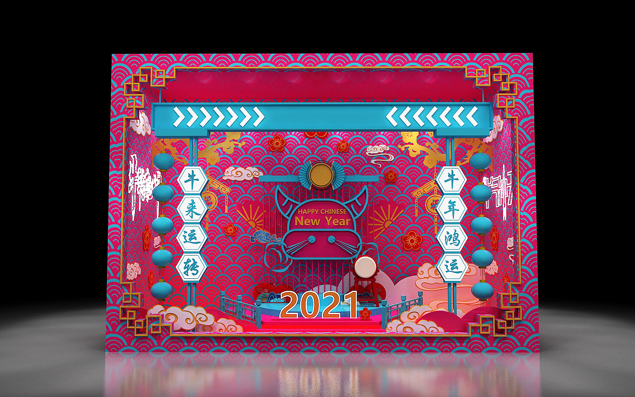 国潮 新年 橱窗 3D效果图展览展示（图ZMjM2NjAzMjMy） - 其他三维 - 站酷设计师3D设计联系我原创素材 - 站酷ZCOOL