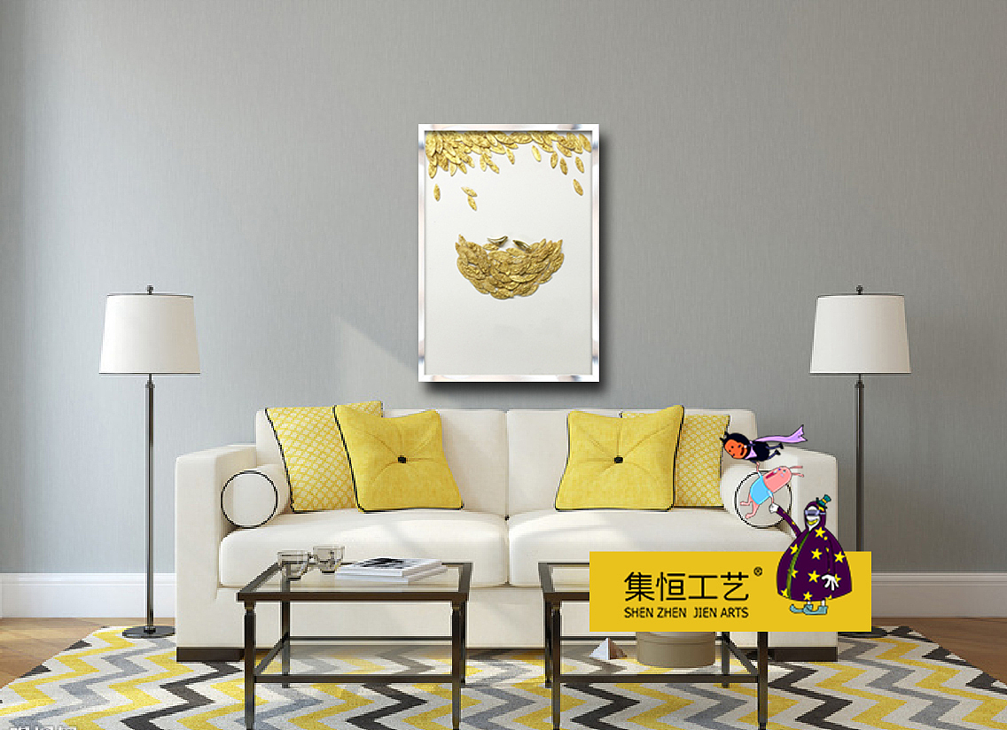 实物画；装饰画、效果图、国画、大堂挂画、饰品、摆件、软装配画、室内设计、整体软装、圆框（图ZNjg2OTE1MTY=） - 实验艺术 - 站酷设计师集恒工艺实物画原创素材 - 站酷ZCOOL