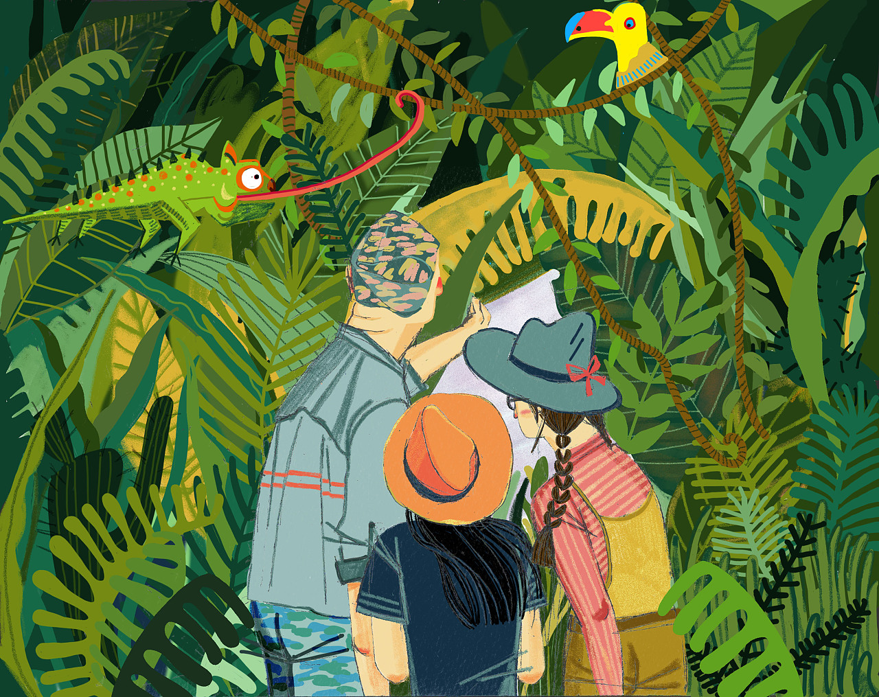 热带雨林插画5张。|插画|创作习作|Juno赛兰 - 原创作品 - 站酷 (ZCOOL)