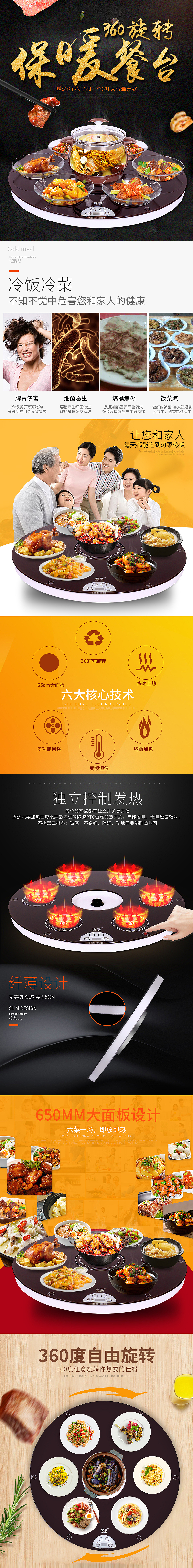 饭菜保温板热菜板保温餐桌柜暖菜宝 详情描述设计（图ZNjQ3Njc2NjA=） - 电商 - 站酷设计师SUNDAYFEEL原创素材 - 站酷ZCOOL
