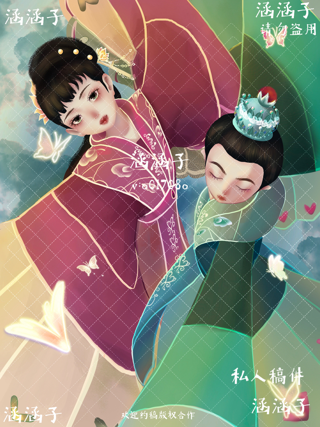 梁山伯与祝英台越剧原创古风插画（图ZMzA5OTAyMzE2） - 新锐潮流插画 - 站酷设计师涵涵子（接稿）原创素材 - 站酷ZCOOL