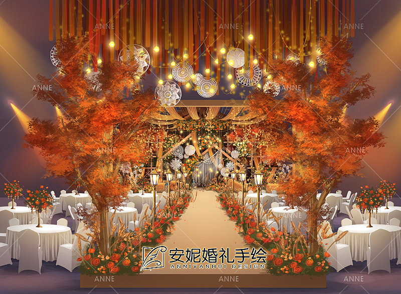 知秋（图ZMTY3NDMzNzY0） - 舞台美术 - 站酷设计师安妮婚礼手绘原创素材 - 站酷ZCOOL