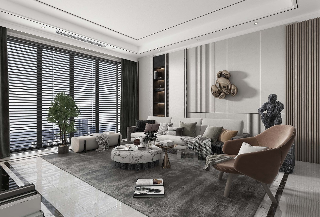 现代简约风格客厅电视背景墙