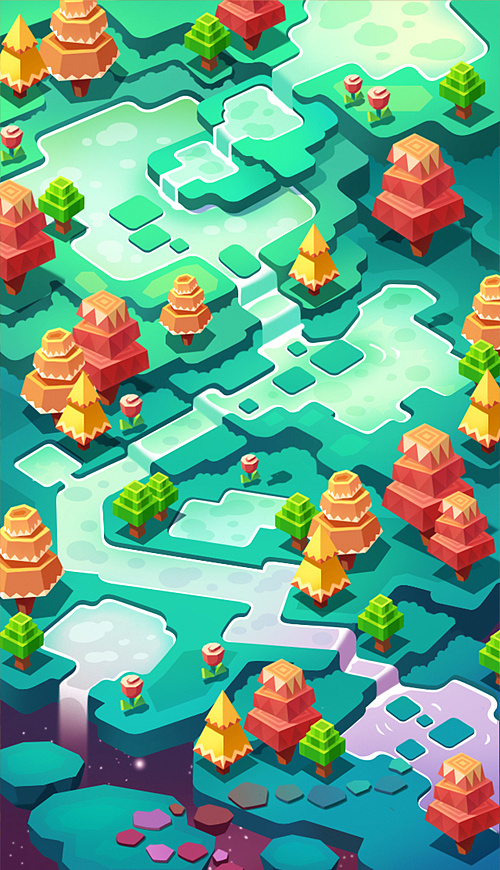 q版游戏地图场景(三)|插画|游戏原画|六翼喀啦 - 原创作品 - 站酷