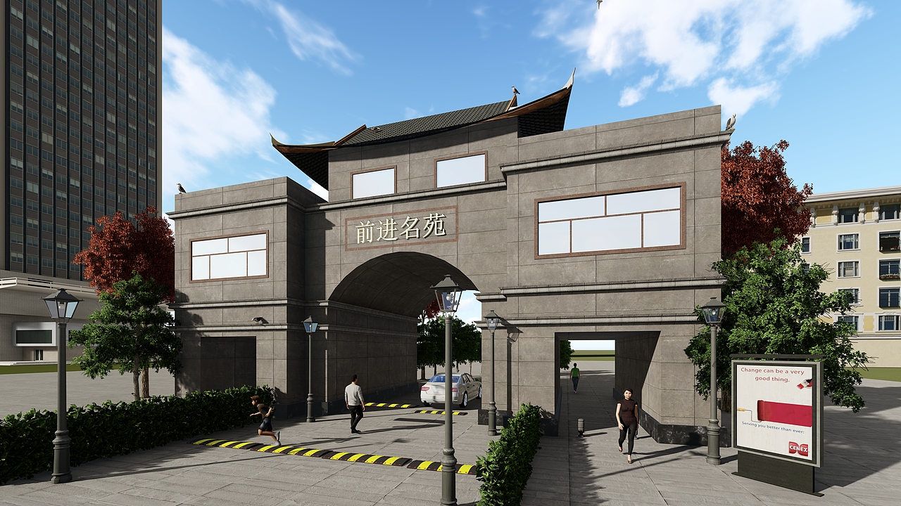 住宅小区大门（图ZMTc5NjMwODg0） - 建筑设计 - 站酷设计师魏宇栋原创素材 - 站酷ZCOOL