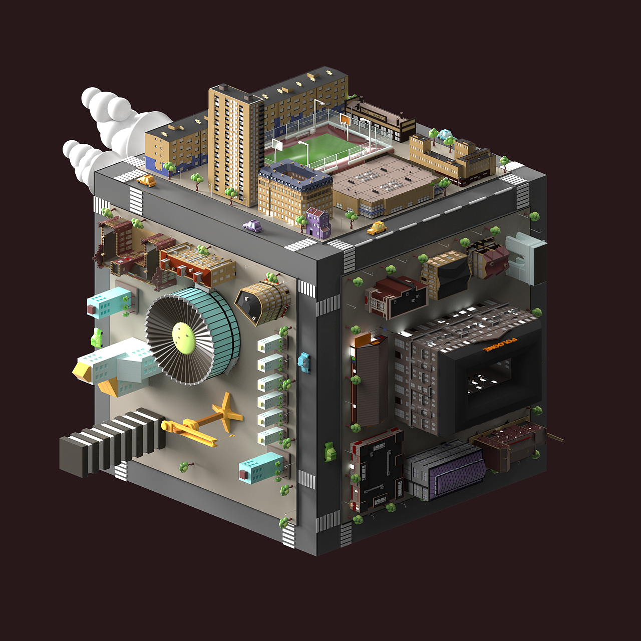 卡通楼宇：C4D+OC（图ZMjM5OTg0NTcy） - 场景 - 站酷设计师ZH5288原创素材 - 站酷ZCOOL