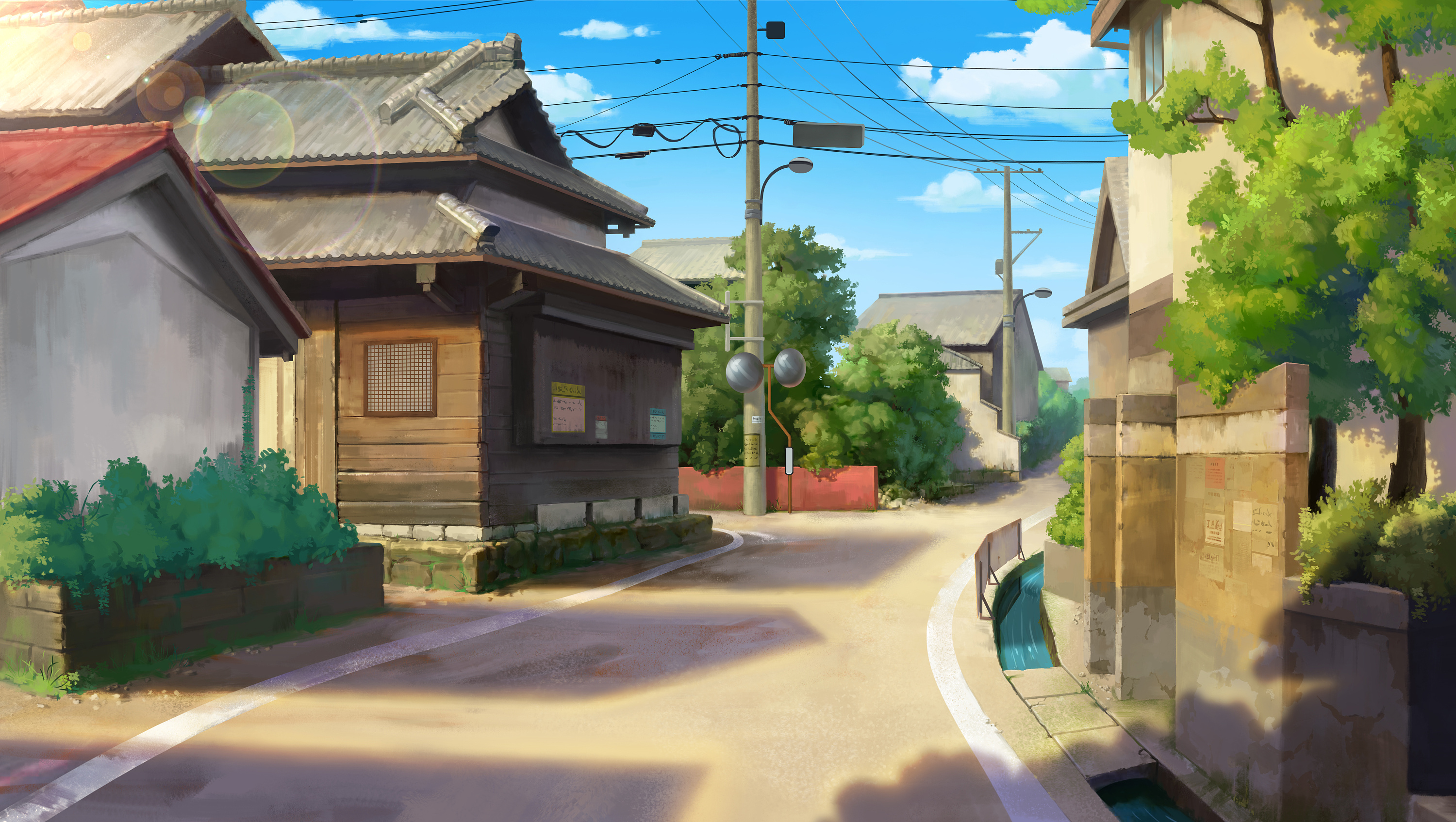 日本动漫小镇背景图片