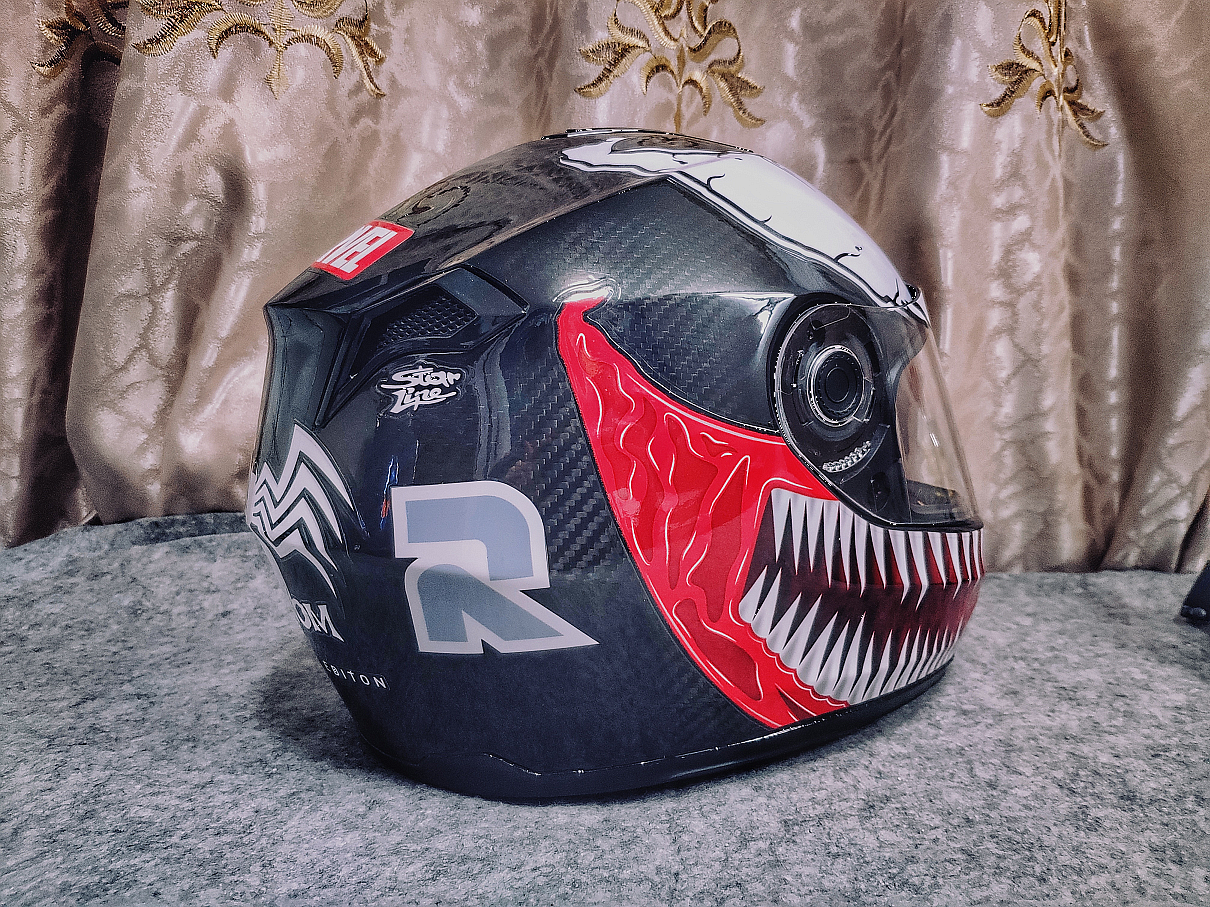 taohincfr碳纤维毒液一代头盔彩绘个性涂装