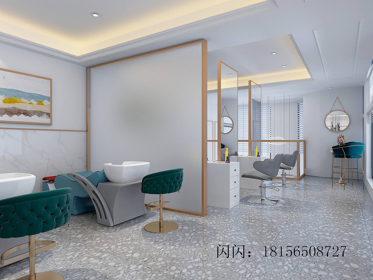 轻奢理发店（图ZMTY4ODUyNzI0） - 家装设计 - 站酷设计师闪闪呀原创素材 - 站酷ZCOOL