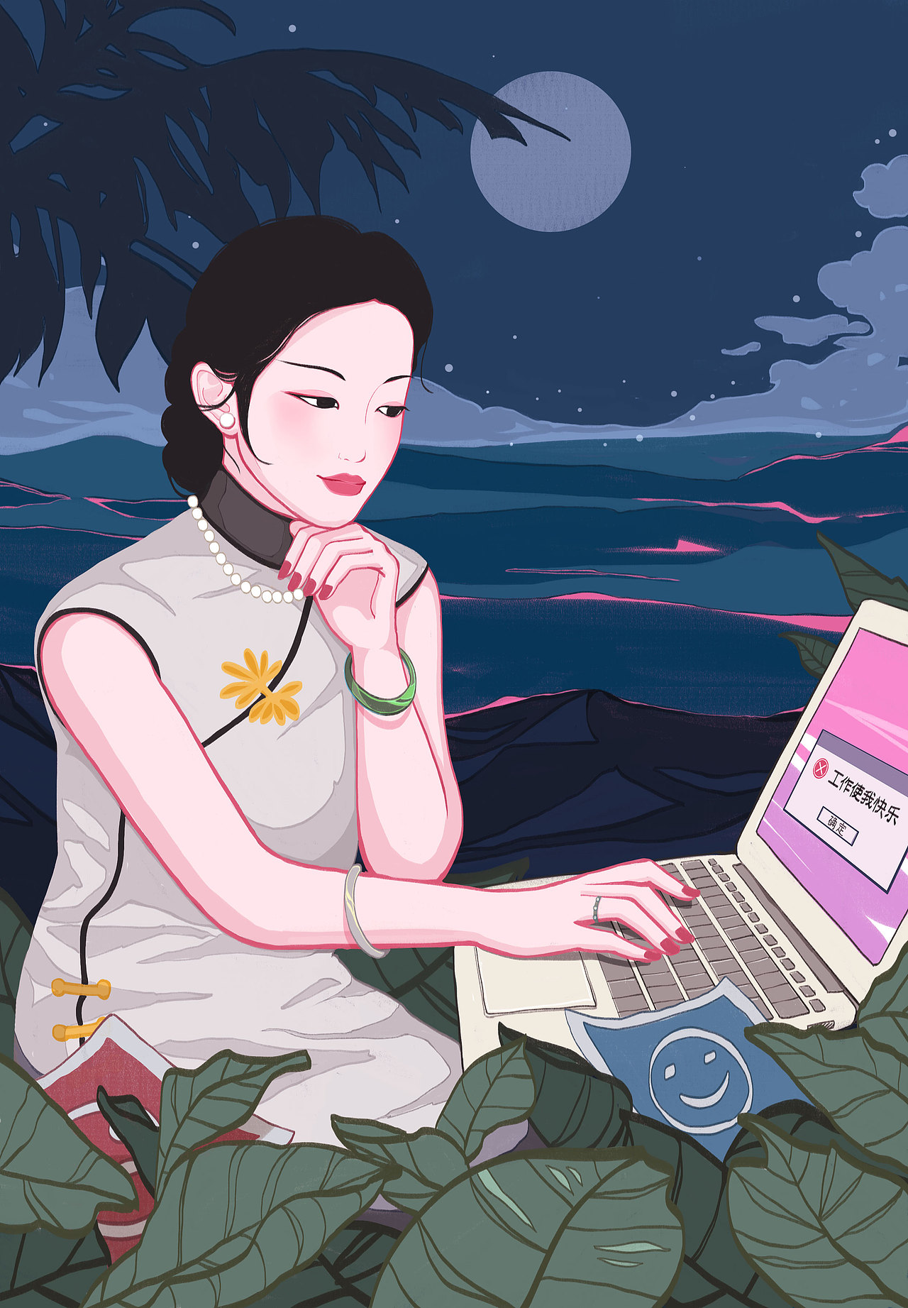 霁月-月份牌（图ZMjI0ODE0ODg4） - 商业插画 - 站酷设计师Yolly7原创素材 - 站酷ZCOOL