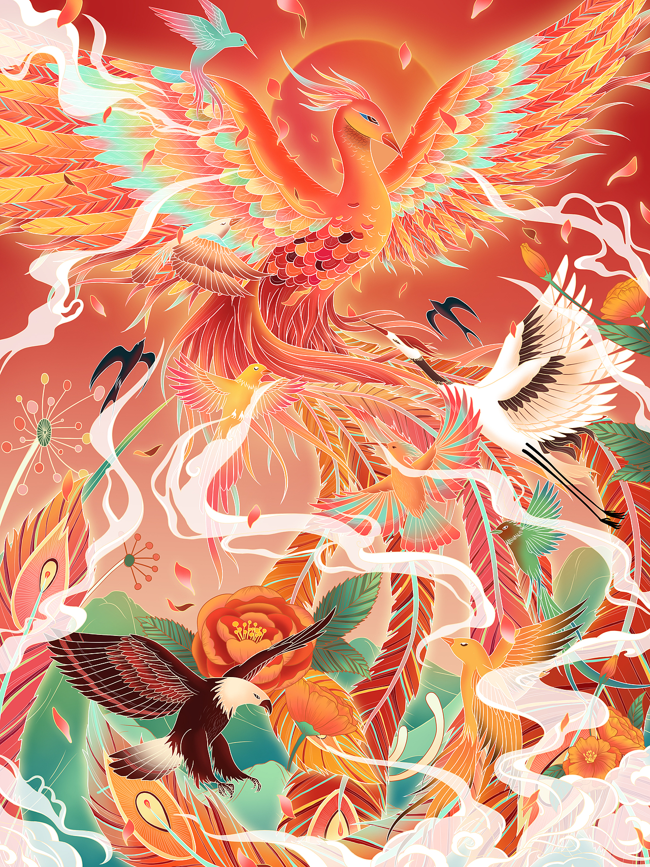 配色展示细节展示样机展示27举报56分享原创作品插画商业插画国风百鸟