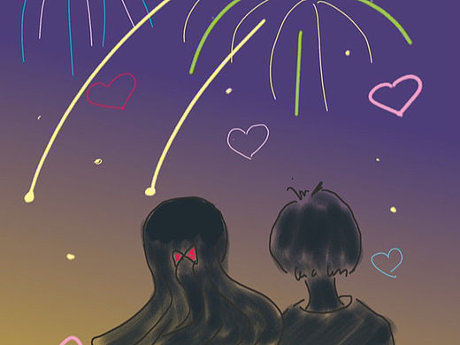 我要把最美的烟花送给你（个人主页-ZNjcyMzA3MzY=） - 新锐潮流插画 - 站酷设计师sweet小洁洁原创素材 - 站酷ZCOOL