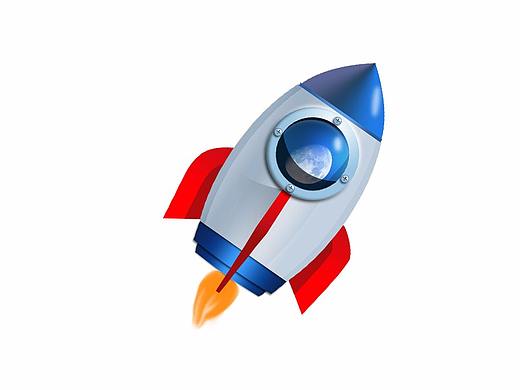 临摹火箭拟物化图标