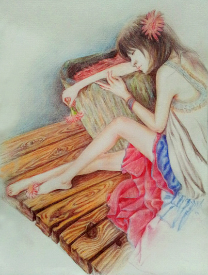 彩铅-睡美人.
