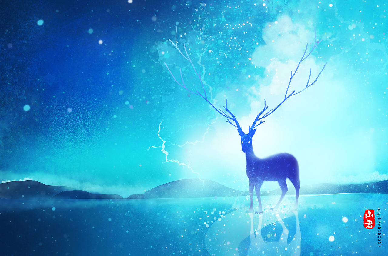 星空和鹿