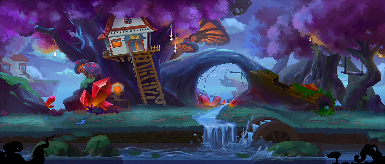 森林横版|插画|游戏原画|楠鲸 - 原创作品 - 站酷 (zcool)