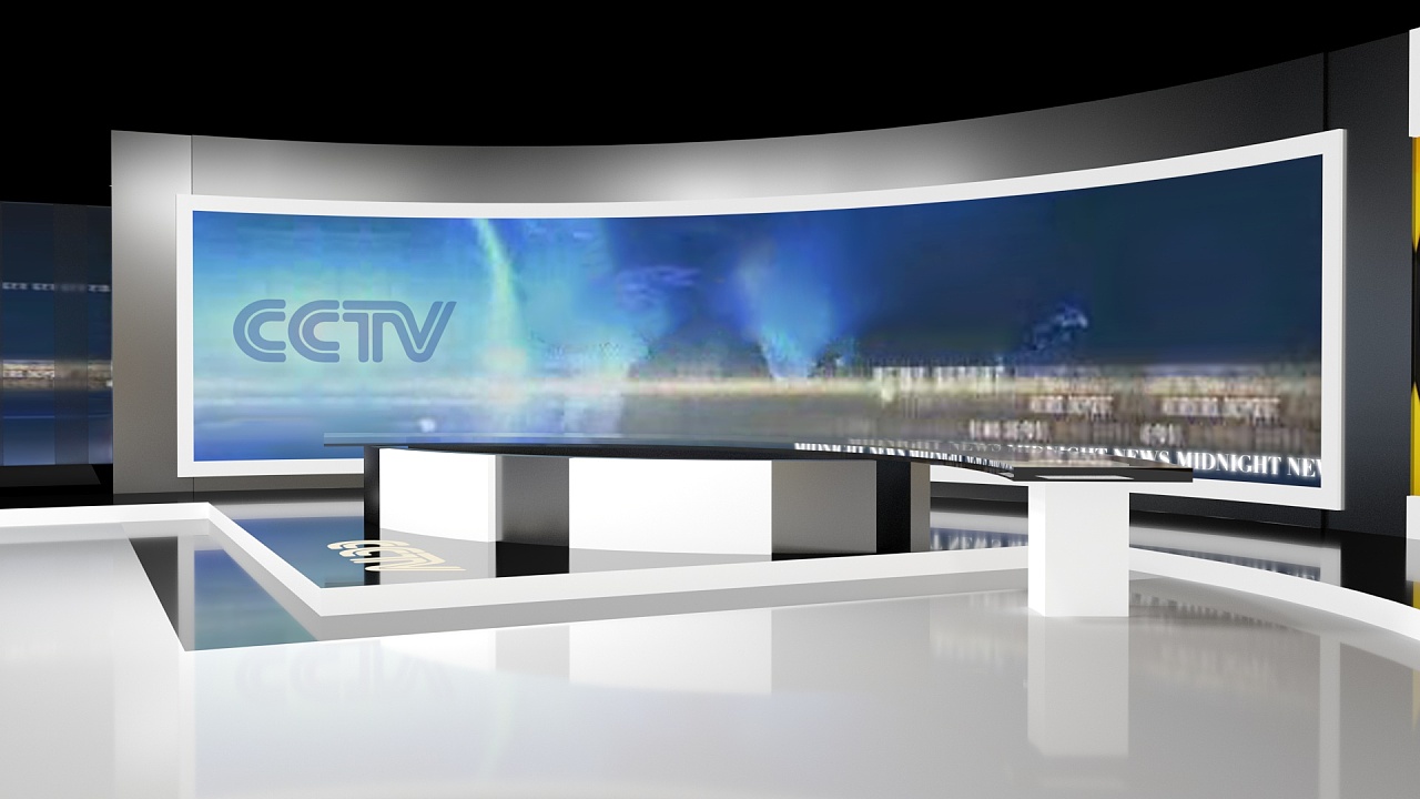 虚构的新闻频道演播室|三维|场景|今儿容易尽兴 - 原创作品 - 站酷