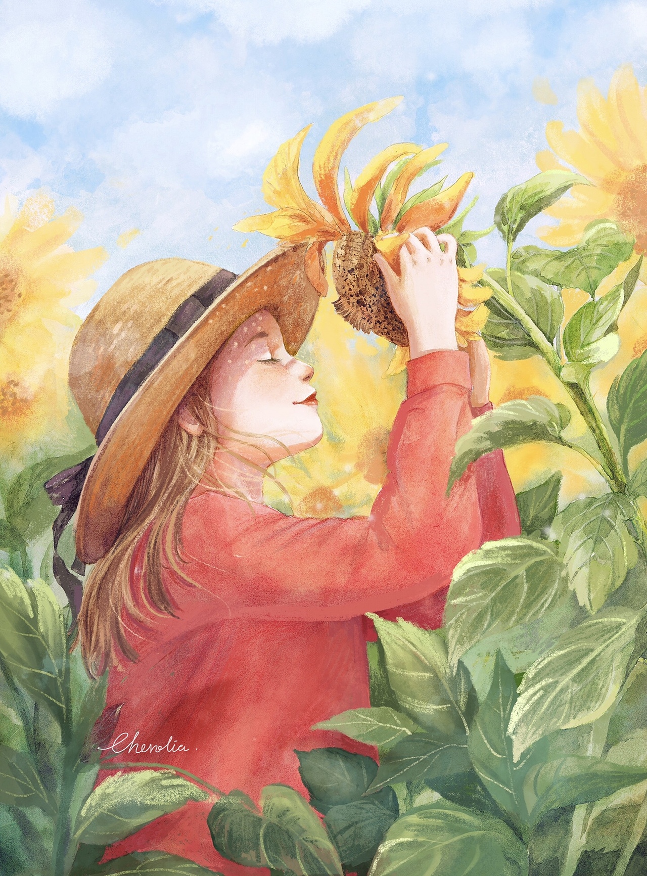 summer｜风轻轻吹来了我的夏天（图ZMjEzNDc4NTg4） - 商业插画 - 站酷设计师小悦cherolia原创素材 - 站酷ZCOOL