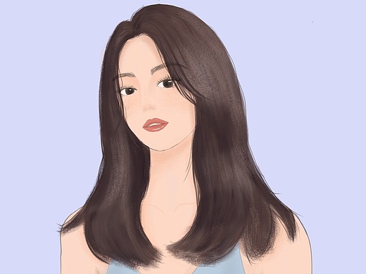 长发女生头像