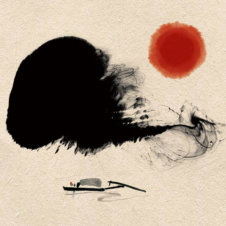 一日一山一舟，极简的水墨山水画（图ZMTk1MDQxNzI0） - 绘画 - 站酷设计师创e派原创素材 - 站酷ZCOOL