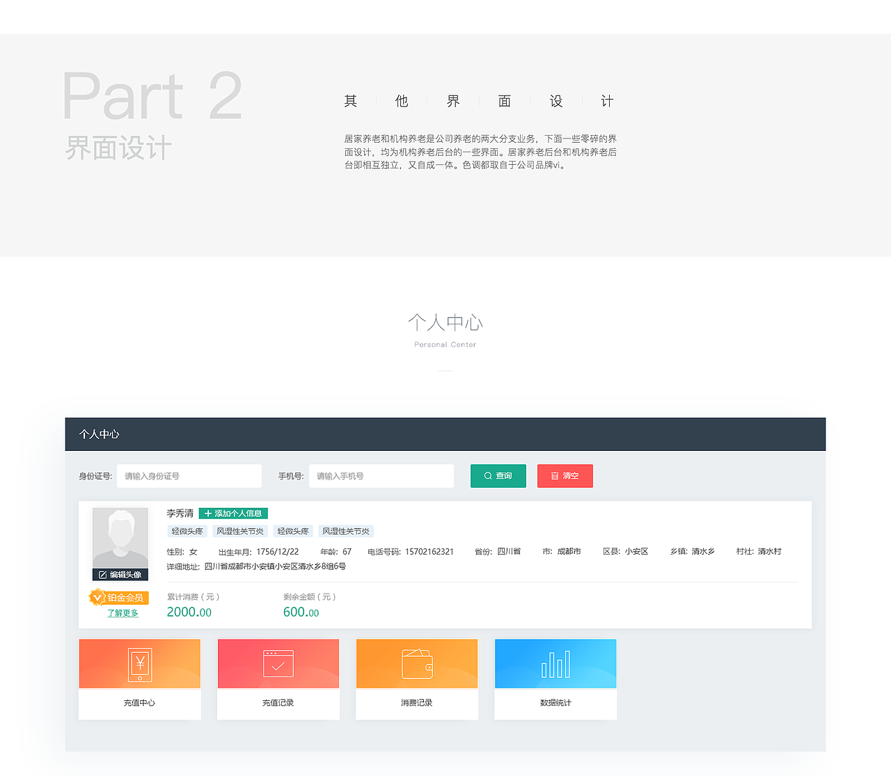 居家养老后台界面设计
