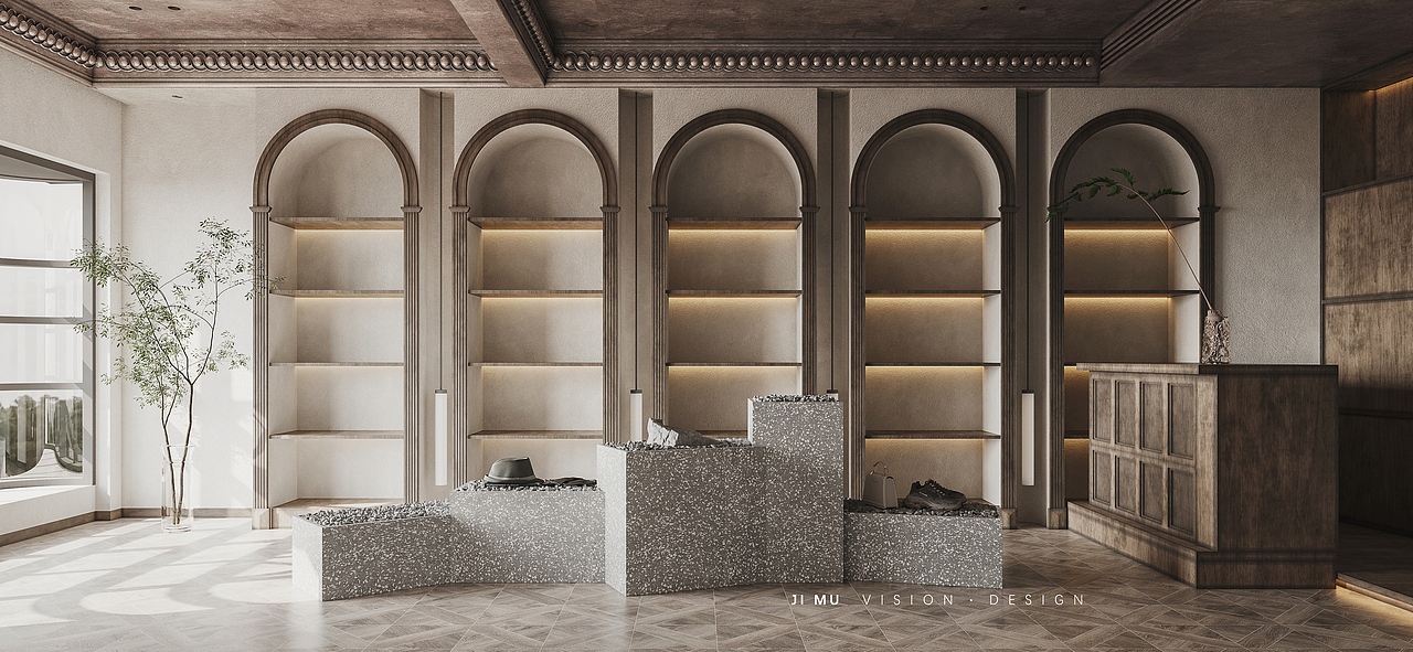 复古商业空间表现（图ZMjc2MjM1MDE2） - 家装设计 - 站酷设计师大佬陈丶原创素材 - 站酷ZCOOL
