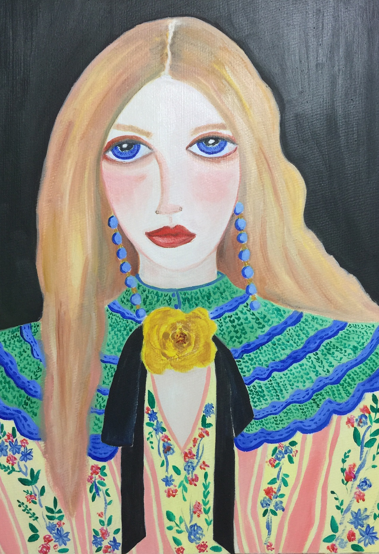 gucci2016春夏女装油画创作