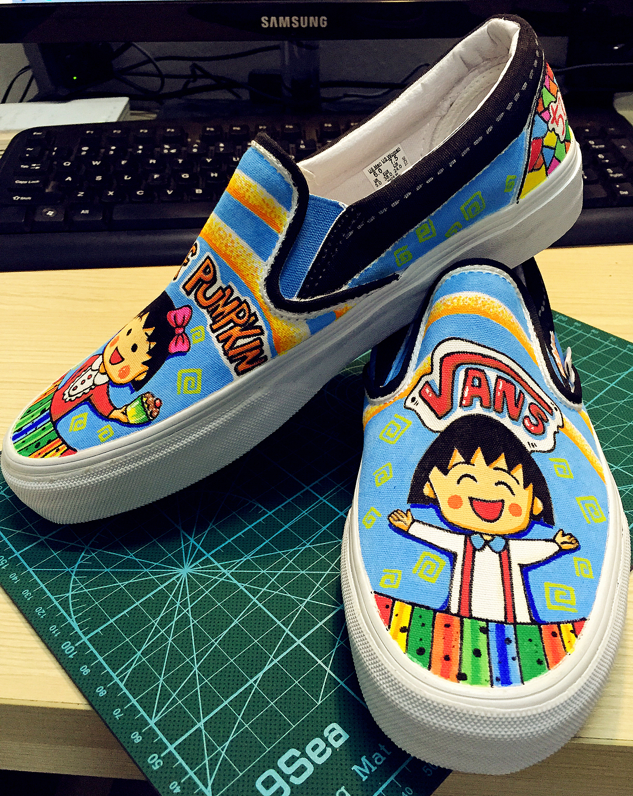 vans定制手绘鞋——樱桃小丸子系列!