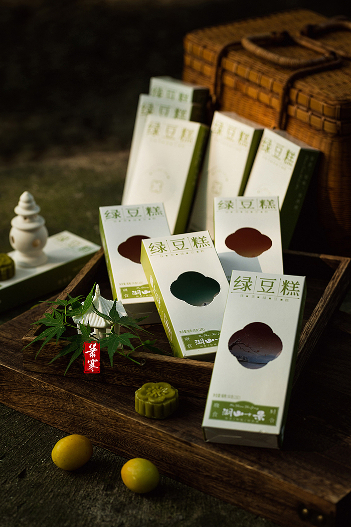 国风静物摄影 | 湖山十景绿豆糕