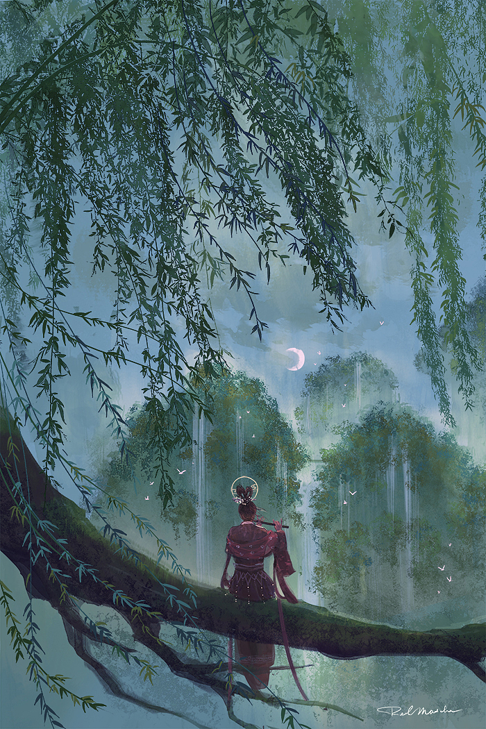 一蓑烟雨任平生（图ZMjkyNjU5Njky） - 艺术插画 - 站酷设计师RedMatcha_原创素材 - 站酷ZCOOL