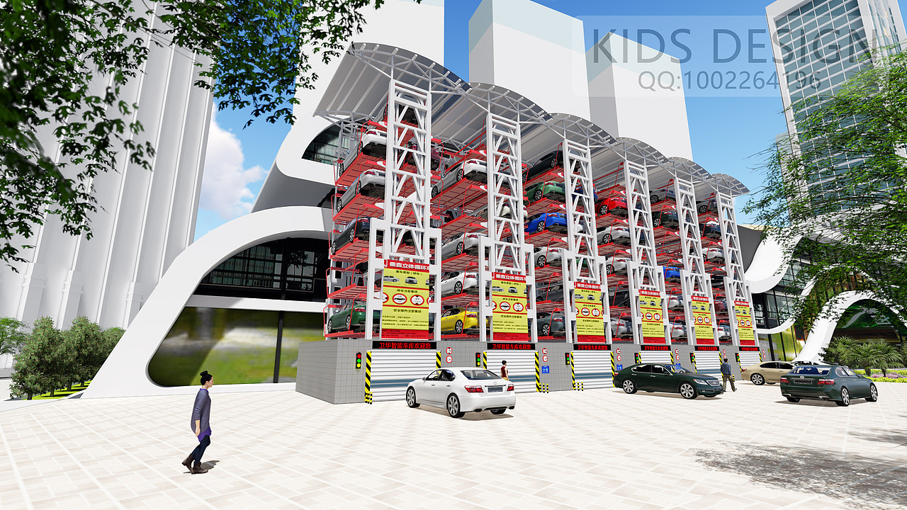 立体车库在现代化商业区、办公区的场景应用效果图（图ZMTU3NjM1NzYw） - 场景 - 站酷设计师qingwuzhuzhu原创素材 - 站酷ZCOOL