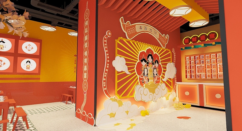 千金称火锅馆【空间设计/vi应用】（图ZMjU4MjY1MjU2） - 酒店餐饮设计 - 站酷设计师上创餐饮品牌设计原创素材 - 站酷ZCOOL